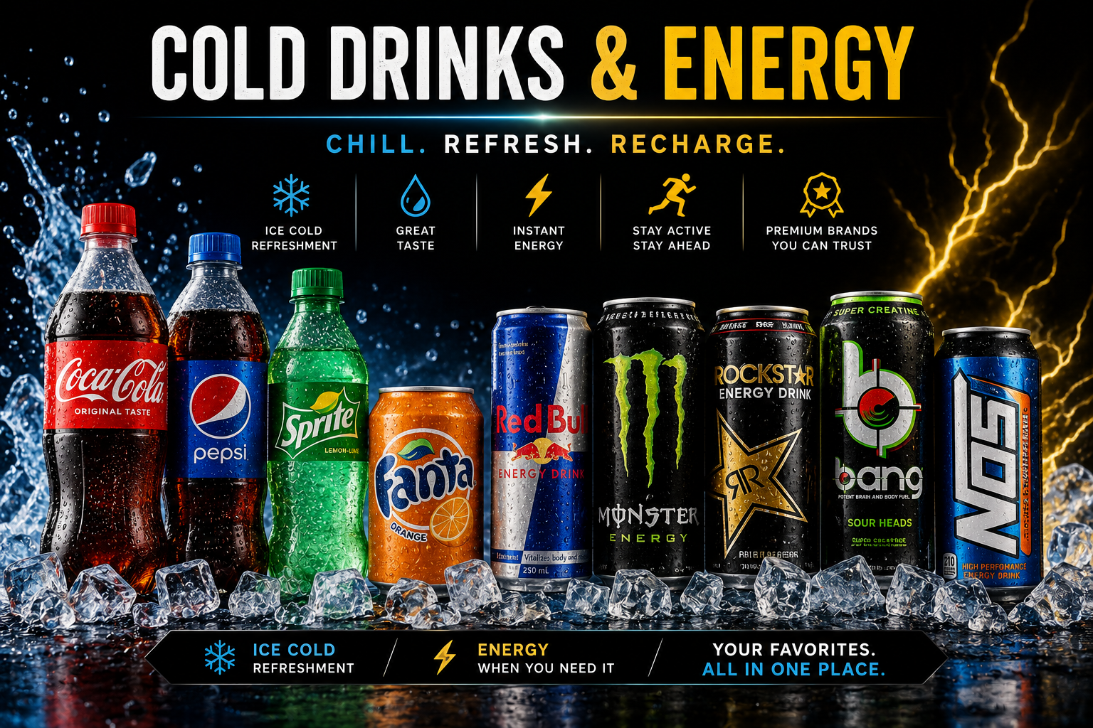 Cold drinks and energy drinks